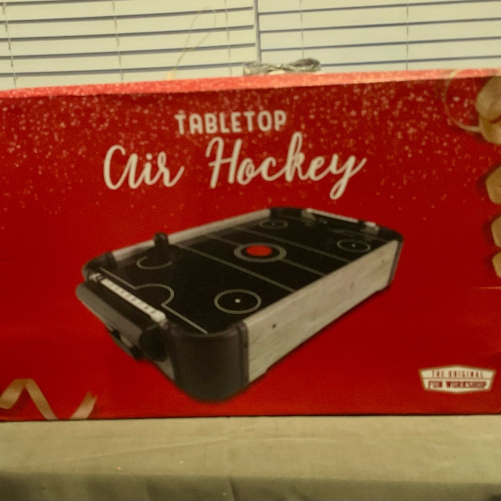 Classic Tabletop Air Hockey Game - Black and Red